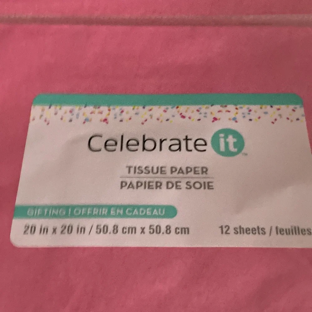 CELEBRATE IT ASSORTED COLORED TISSUE PAPER 18 PACKAGES NWT